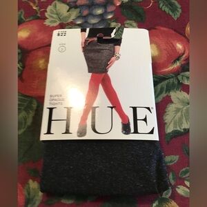 HUE SUPER OPAQUE GRAPHITE HEATHER TIGHTS IN SZ 3 PLUS NWT